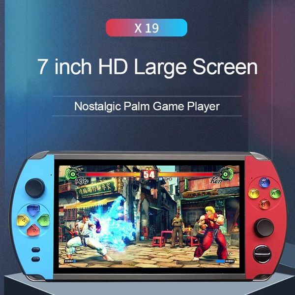 

arrival x19 nostalgic retro hd 7 inch large screen handheld game player for fc cps neogeo double rocker design portable players
