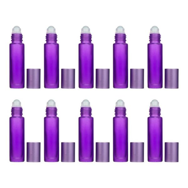 

storage bottles & jars 10pcs 10ml roll-on glass perfume essential oil