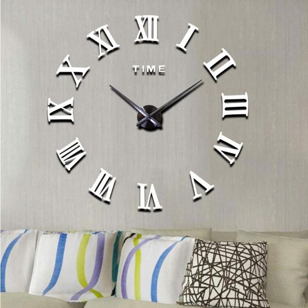 

wall clocks promotion home decor large roman mirror fashion modern quartz living room diy clock sticker watch
