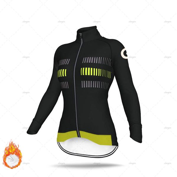

racing sets winter women long sleeve cycling jersey bike suit warm cycl lady team bicycle sport wears, Black;blue