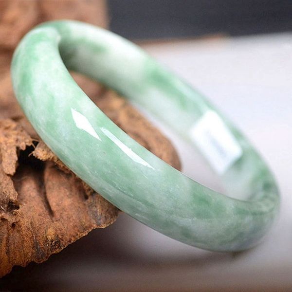 

natural green jade bangle bracelet genuine hand-carved charm jewelry accessories fashion amulet for men women lucky gifts, Silver