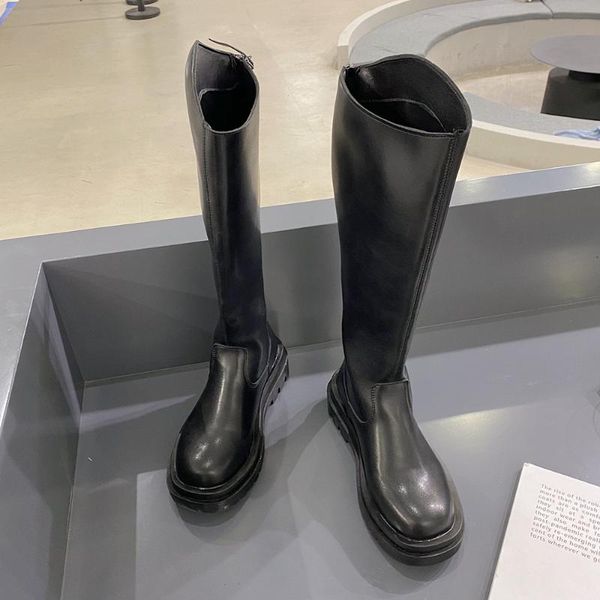 

boots flat platform women's rubber shoes rain clogs med pu basic hoof heels h, Black