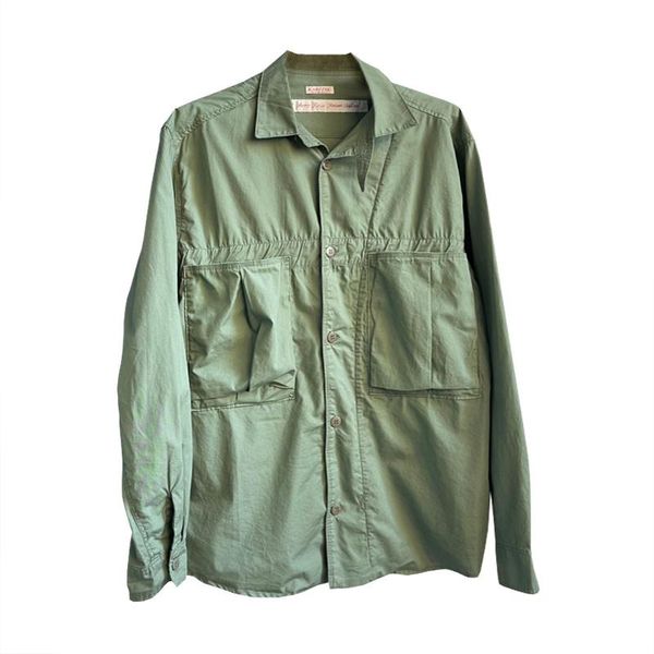 

men's jackets women's kapital jacket large pocket pleated shirts oversize fashion casual solid color lapel coat, Black;brown