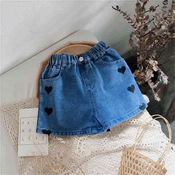 

summer arrival girls fashion heart denim shorts kids korean design 210528, Black