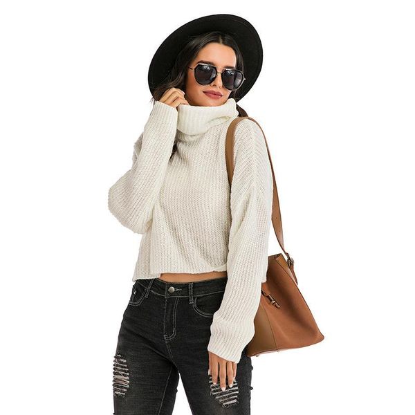 

women's sweaters solid white fashion women sweater winter lady turtleneck warm pullover hipster long-sleeve casual outdoor 100% full, White;black