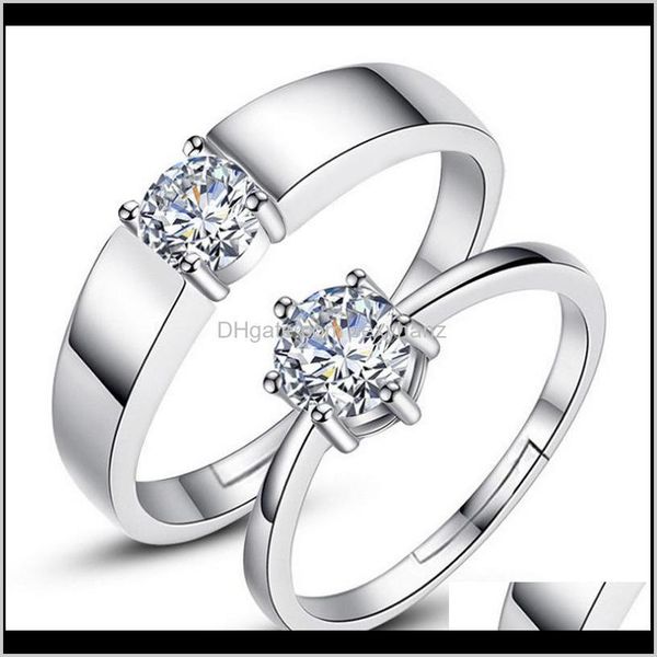 

solitaire sier diamond ring lovers adjustable couple jewelry engagement for women wedding men rings 6ayc3 wi52j, Golden;silver