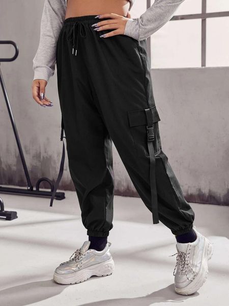 

women's pants & capris plus size 5xl 2021 winter's latest trend pocket strap buckle work dress leggings hip hop casual, Black;white