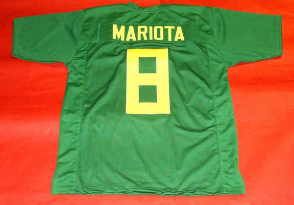 Özel Futbol Forması Erkek Genç Kadınlar Vintage 8 Marcus Mariota Green Nadir Lise Boyutu S-6XL veya herhangi bir isim ve numara formaları