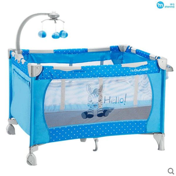 

baby cribs shenma multifunctional fold game bed, light portable cradle wth toy rack