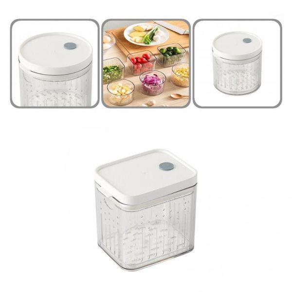 

storage bottles & jars breather valve useful picnic fruit refrigerator organizer pp box with drain tray kitchen supplies