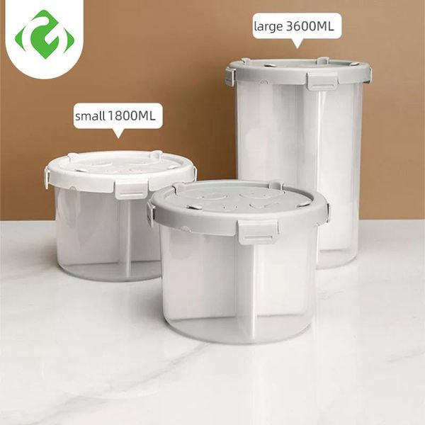 

storage bottles & jars 1800ml/3600ml container plastic kitchen refrigerator multi-layer multigrain tank transparent sealed