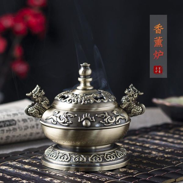 

fragrance lamps chinese style retro metal small size incense burner holder bakhoor for backflow buda decoraciÃ³n a16