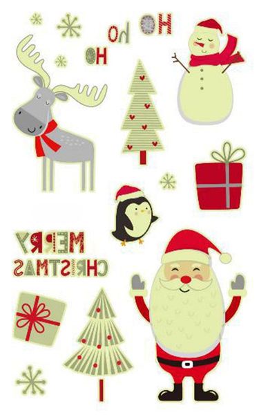

temporary tattoos waterproof tatoo sticker luminous fake tattoo christmas day tree santa claus deer flash taty tatouage glowing in dark