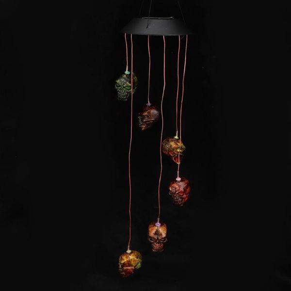 

decorative objects & figurines 1pc solar wind chimes bell led light garden night (coffee)