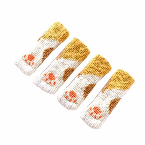 

chair covers 4pcs /set cute cat table foot leg knit cover protector socks sleeve good scalability non-slip wear