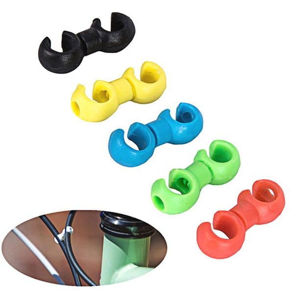 

bike brakes 50pcs/packs handcuffs shape bicycle brake cross line clips buckles mtb housing hose guide for cables parts