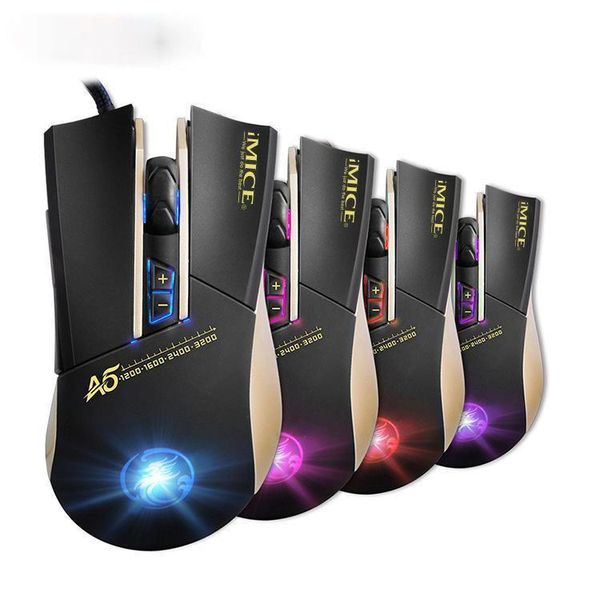 

wired mouse a5 chicken eating game four-color breathing light gaming aggravated macro programming mice