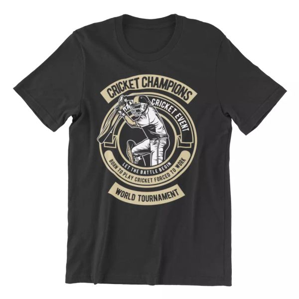 

Cricket Champions t-shirt vintage gentlemen classic tshirt tee, White;black