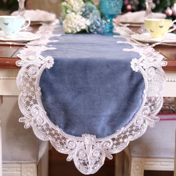 

style velvet table runner flag with lace piano cover embroidered cloth