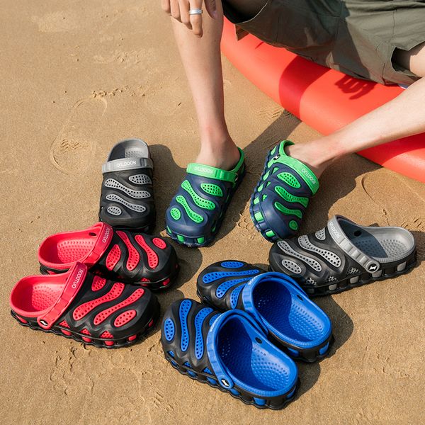

men women sport trainer big size sandals cross-border 2021 summer slippers hole shoes beach shoe slipper outdoors casual sandal code: 22ss-1, Black