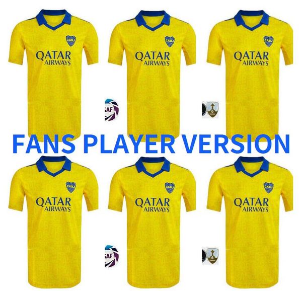 

22 23 boca juniors soccer jersey third yellow villa salvio medina away varela men benedetto salvio pavÃ³n camisa de futebol football shirt 20, Black;yellow