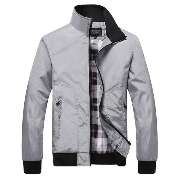 

men's jackets men spring autumn fashion jacket stand collar solid color zipper slim casual coat, Black;brown