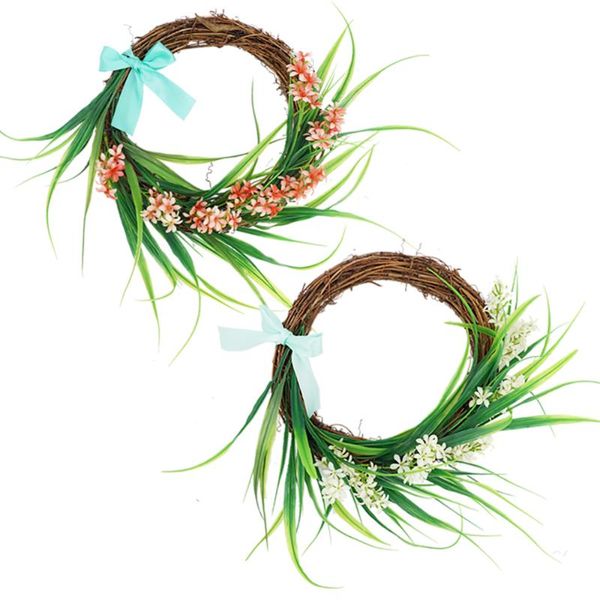 

decorative flowers & wreaths artificial reineckia carnea and green leaves wreath door hanging wall window for the home decoration accessorie