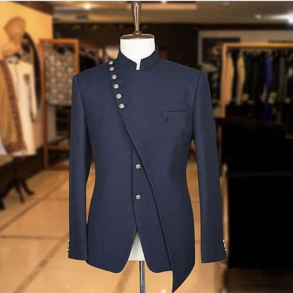 

men's suits & blazers unregular male navy blue design engaged wedding tuxedo 2 formal blazer parts two prom suit buttons (jacket + pant, White;black