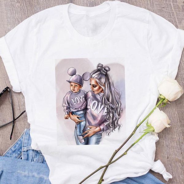 

super mama mothers love women print femme harajuku vogue streetwear clothes, White