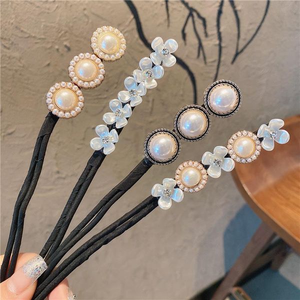 

hair accessories fashion bun maker diy hairstyle tools japanese style portable for women girls 1pcs pearl flower