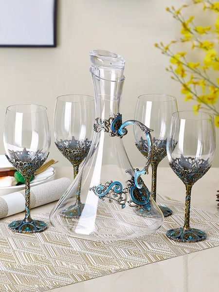 

wine glasses european enamel cup set crystal goblet champagne bar whiskey wedding gift party home drinkware