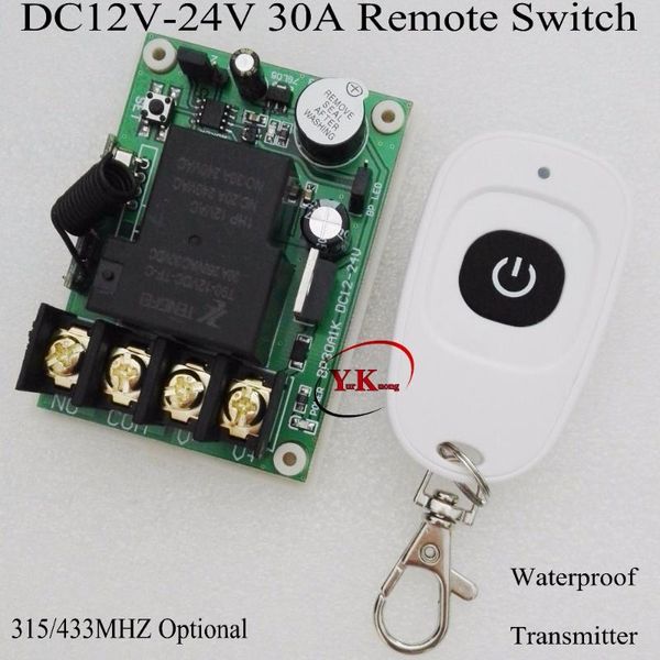 

smart home control dc 12v 13v 14v 16v 18v 23v 24v 30a relay contact remote switch water pump motor storage battery wireless 315 433 no com