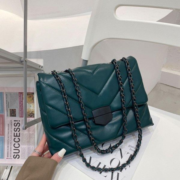 

evening bags casual thread chain crossbody for women fashion simple shoulder bag ladies designer handbags pu leather messenger