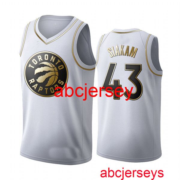 

43# siakam 2020 black gold basketball sports embroidery xs-5xl 6xl