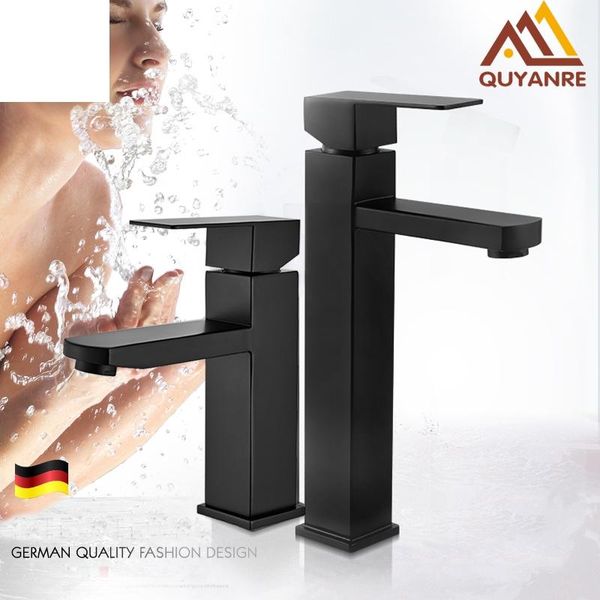 

matte black square basin faucet bathroom washbasin mixer tap single handle torneira da bacia sink faucets