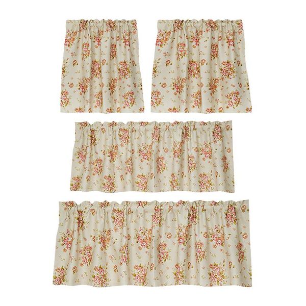 

curtain & drapes one piece short floral print kitchen valances windows beige