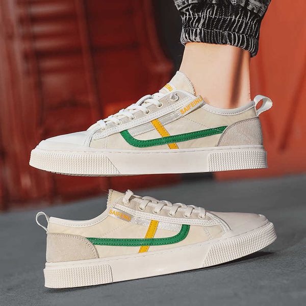 

net red with the autumn 2021 low rubber sole sho men's fashion casual white, Black