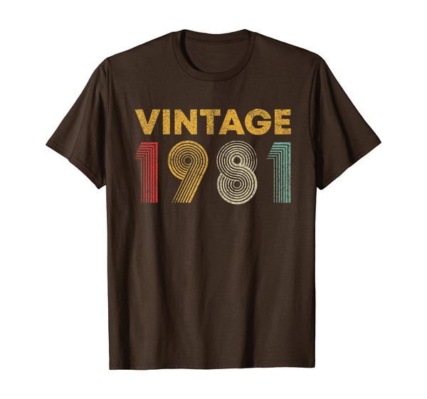 

38th birthday gift idea vintage 1981 t-shirt men women, White;black