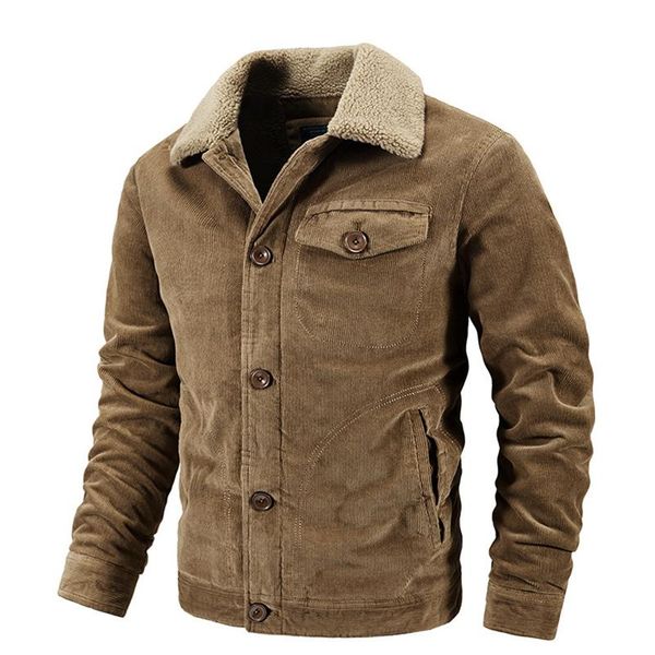 

men's jackets zogaa brand warm thicken winter corduroy jacket men fleece casual windbreaker coat large size m-6xl, Black;brown
