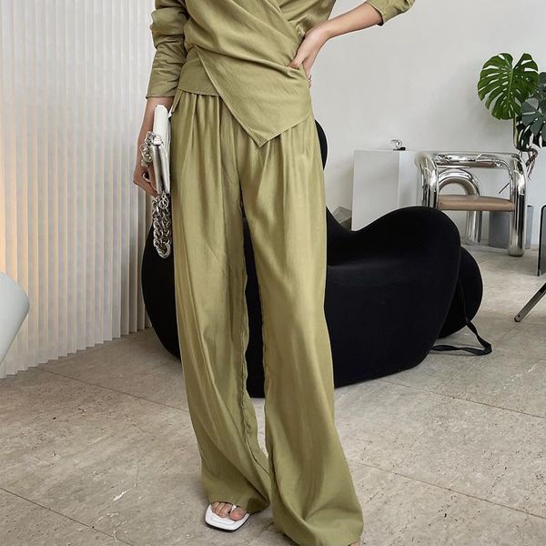 

women's pants & capris summer casual solid color high waist loose wide-leg, Black;white