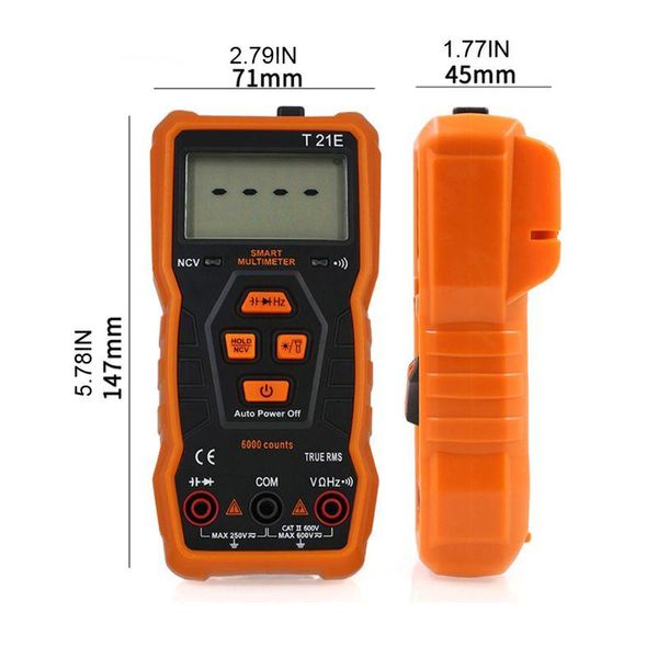 

multimeters t21e ncv digital multimeter automatic ac/dc voltmeter true rms diode hz tester