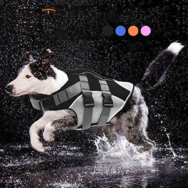Benepaw Rahat Köpek Yaşam Ceket Yansıtıcı Şeritler Kurtarma Kolu Dayanıklı Yüzme Yelek Köpek Yaz Giysileri Yavru Yüzme Ceket 211106
