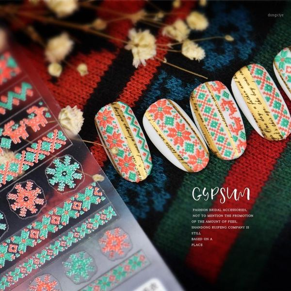 

christmas nail art 3d sweater sticker/nail decal glue sticker cute autumn/winter decoration1, Black