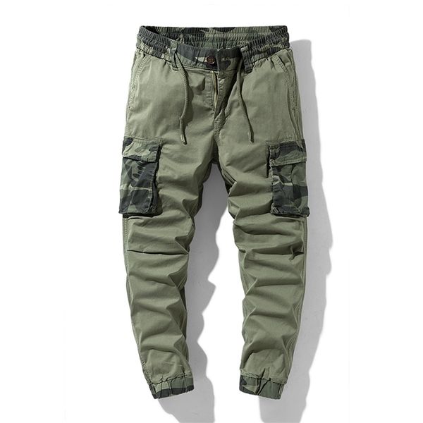 Pantaloni cargo da uomo con stampa mimetica verde militare Pantaloni casual allentati tattici all'aperto Multi tasca Big Size 29-38 210715