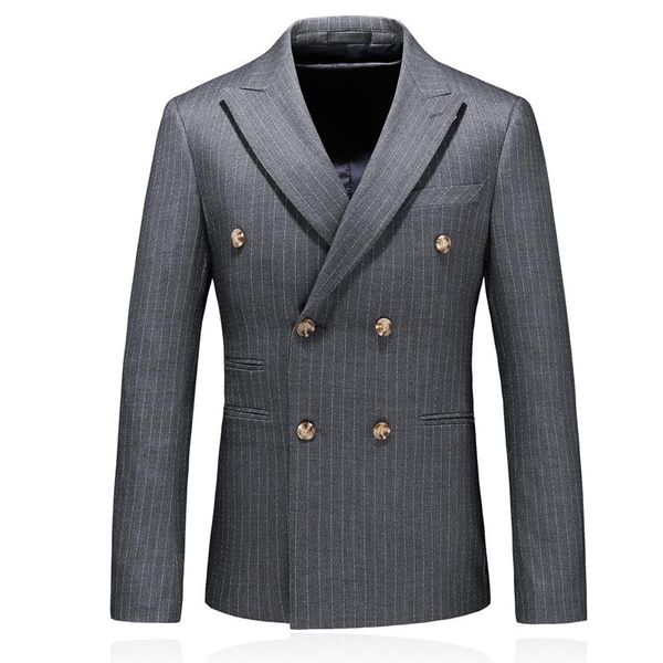 

men's suits & blazers fashion autumn striped double breasted wool business blazer for men 2021 printed plus size 5xl, White;black