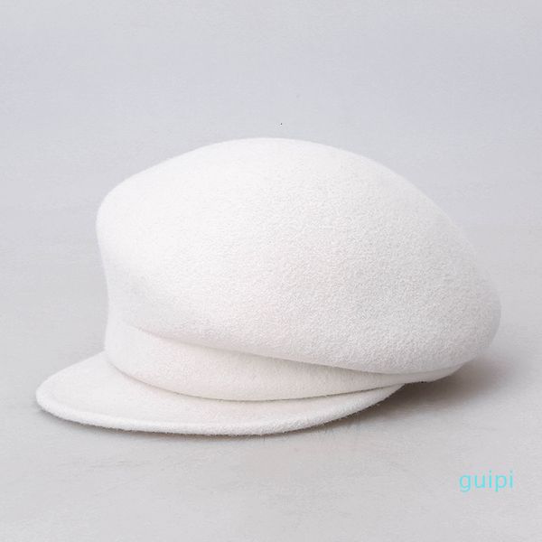 

2021 japanese and korean 100% australia wool white cloche hat irregular newsboy cap lady chic berets women felt fedora hats, Blue;gray
