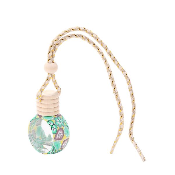 

wholesale 10ml soft clay empty cars perfume bottle glass bottles car hanging air freshener ornament pendant a217301