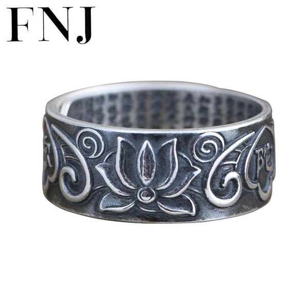

buddha lotus flower ring 990 silver adjustable size 100% original real s999 solid rings for women jewelry xinjing cluster, Golden;silver