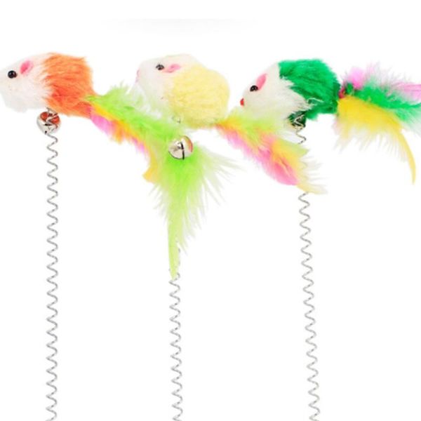 

cat toy stick feather wand with bell mouse toys bottom sucker pet product accessories decorations