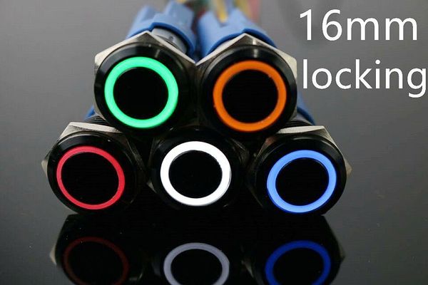 

smart home control 12v led 16mm black latching metal switch maintained push button 1no1nc self-locking